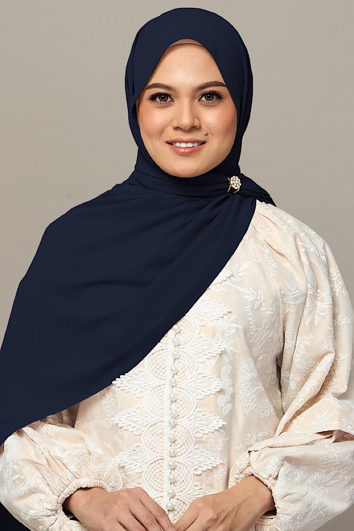 Style Lit Long Shawl Pearl Chiffon