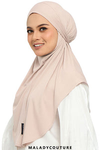 Slip on Tie-back Instant Scarf Cotton Ribbed knit