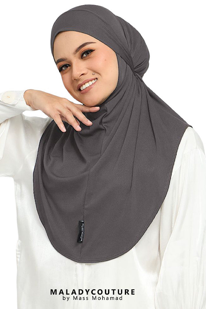 Slip on Tie-back Instant Scarf Cotton Ribbed knit