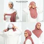 Load image into Gallery viewer, Slip on Tie-back Instant Scarf Cotton Ribbed knit
