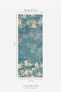 Amelie wideshawl in Green Blue Slate