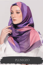 Load image into Gallery viewer, Bawal Cotton ~ Plum Geo

