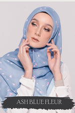 Load image into Gallery viewer, Bawal Cotton ~ Ash Blue Fleur
