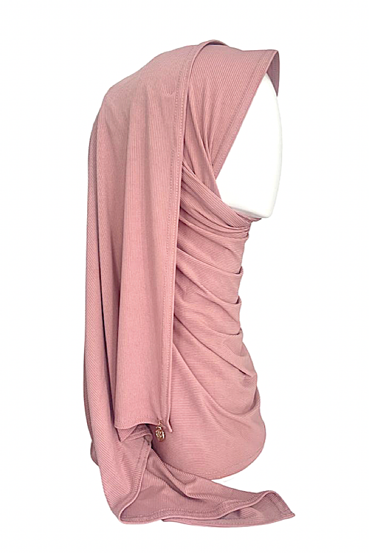 Ribbed Shawl ~ Pink