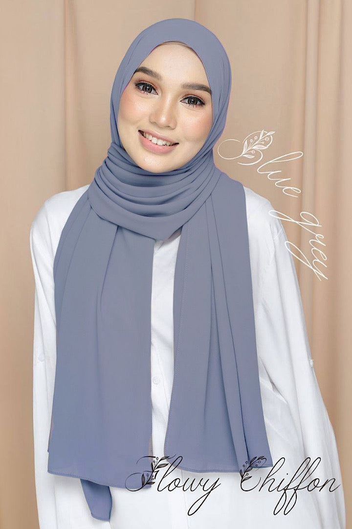 Flowy Shawl Blue Grey