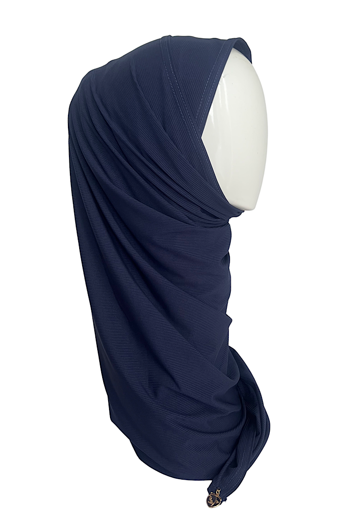 Ribbed Shawl ~ Dark blue