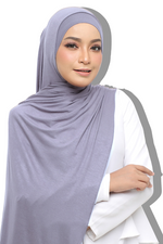 Load image into Gallery viewer, Viscose Wrap Jersey Shawl ~ Silver
