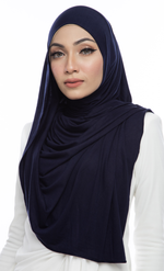 Load image into Gallery viewer, Viscose Wrap Jersey Shawl ~ Oxford Blue
