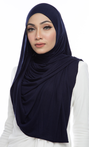 Viscose Wrap Jersey Shawl ~ Oxford Blue