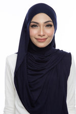 Load image into Gallery viewer, Viscose Wrap Jersey Shawl ~ Oxford Blue
