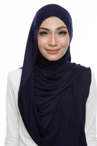 Viscose Wrap Jersey Shawl ~ Oxford Blue