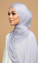 Load image into Gallery viewer, Viscose Wrap Jersey Shawl ~ Silver
