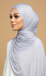 Load image into Gallery viewer, Viscose Wrap Jersey Shawl ~ Silver

