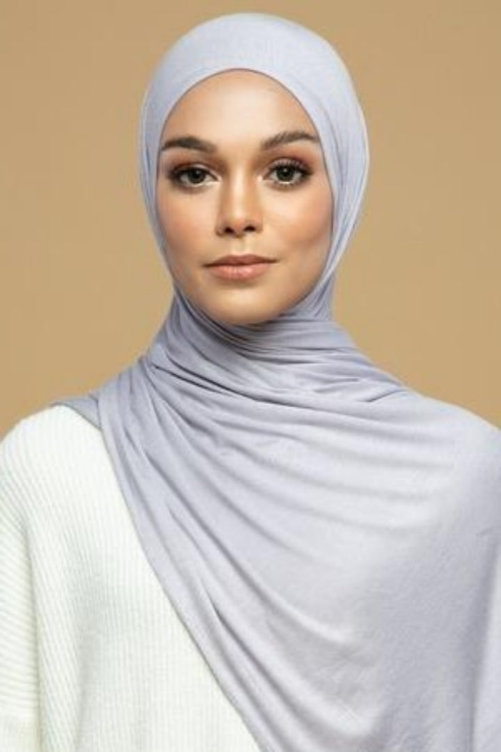 Viscose Wrap Jersey Shawl ~ Silver